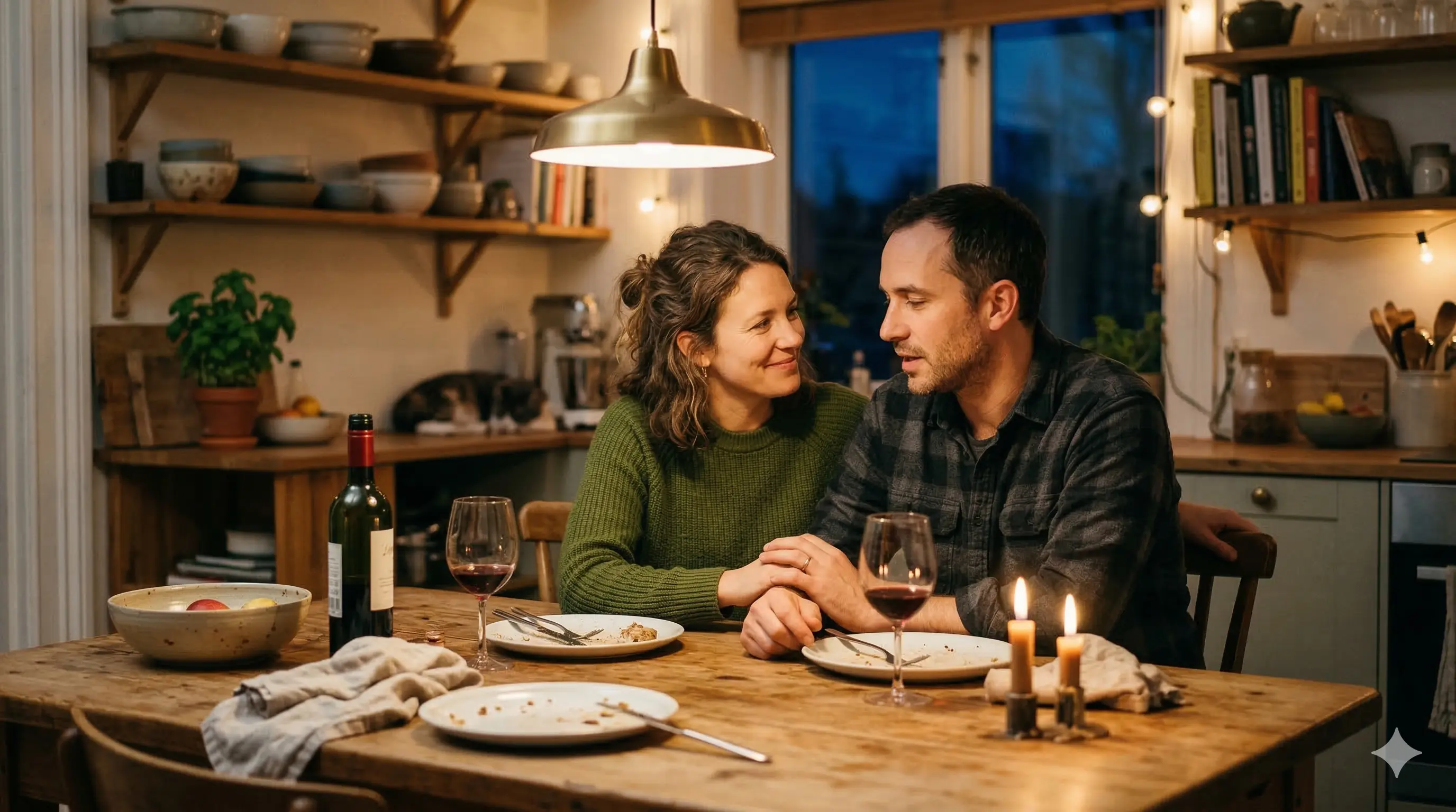 A couple sharing a quiet moment together